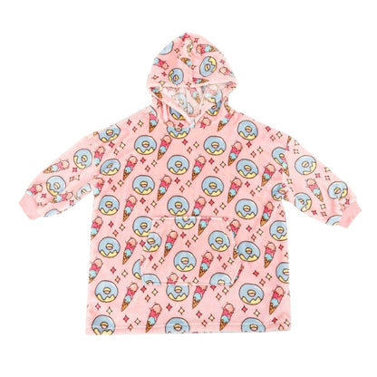 Cream - Front - Star Girls Oversized Blanket Hoodie