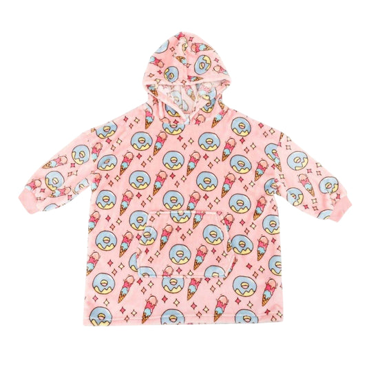 Cream - Front - Star Girls Oversized Blanket Hoodie