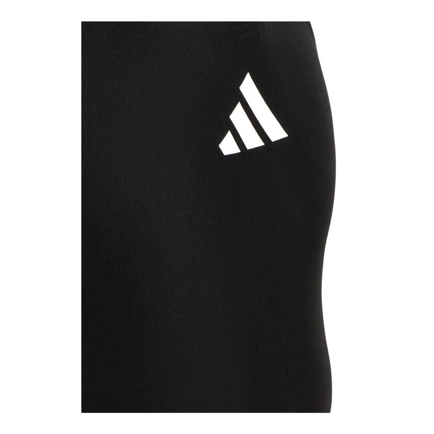 Black-White - Side - Adidas Girls Small Logo Racerback One Piece Swimsuit