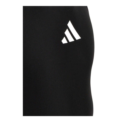 Black-White - Side - Adidas Girls Small Logo Racerback One Piece Swimsuit