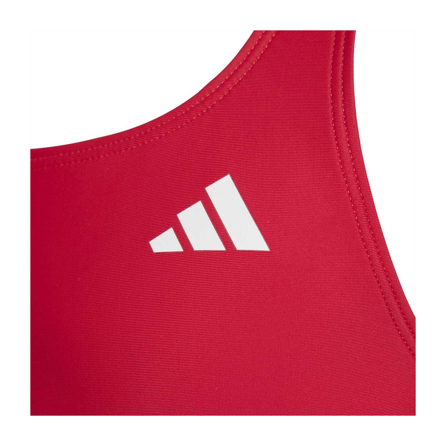 Ruby Red - Side - Adidas Girls Small Logo Racerback One Piece Swimsuit