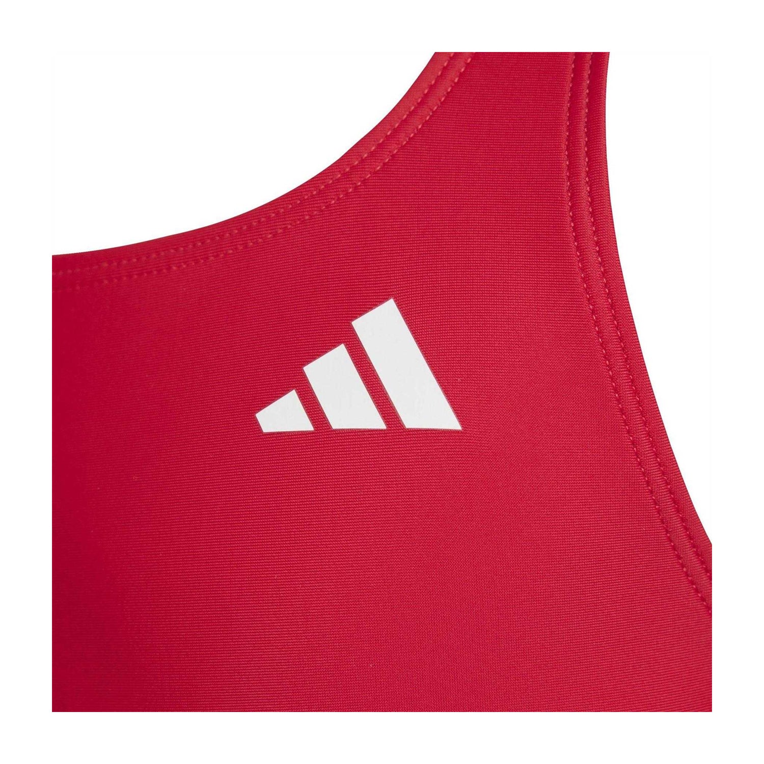 Ruby Red - Side - Adidas Girls Small Logo Racerback One Piece Swimsuit