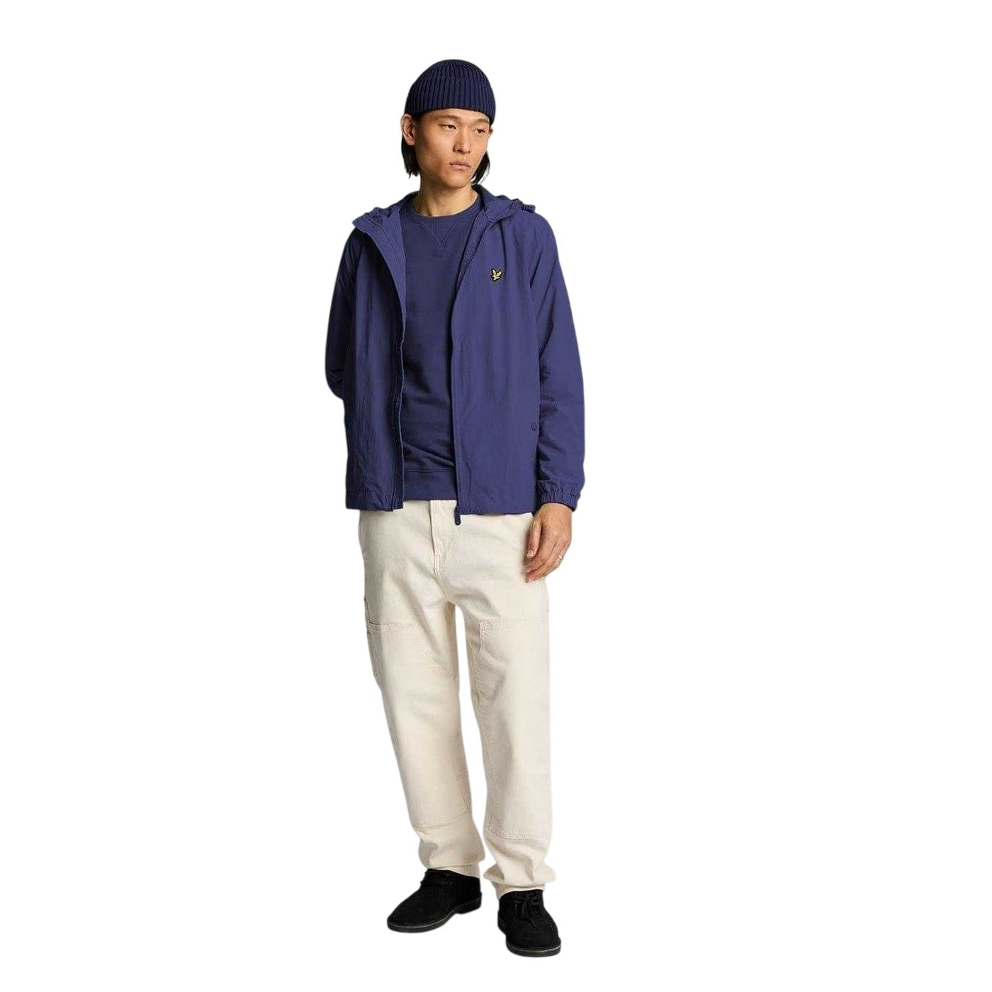 Deep Indigo - Pack Shot - Lyle & Scott Mens Full Zip Hooded Jacket