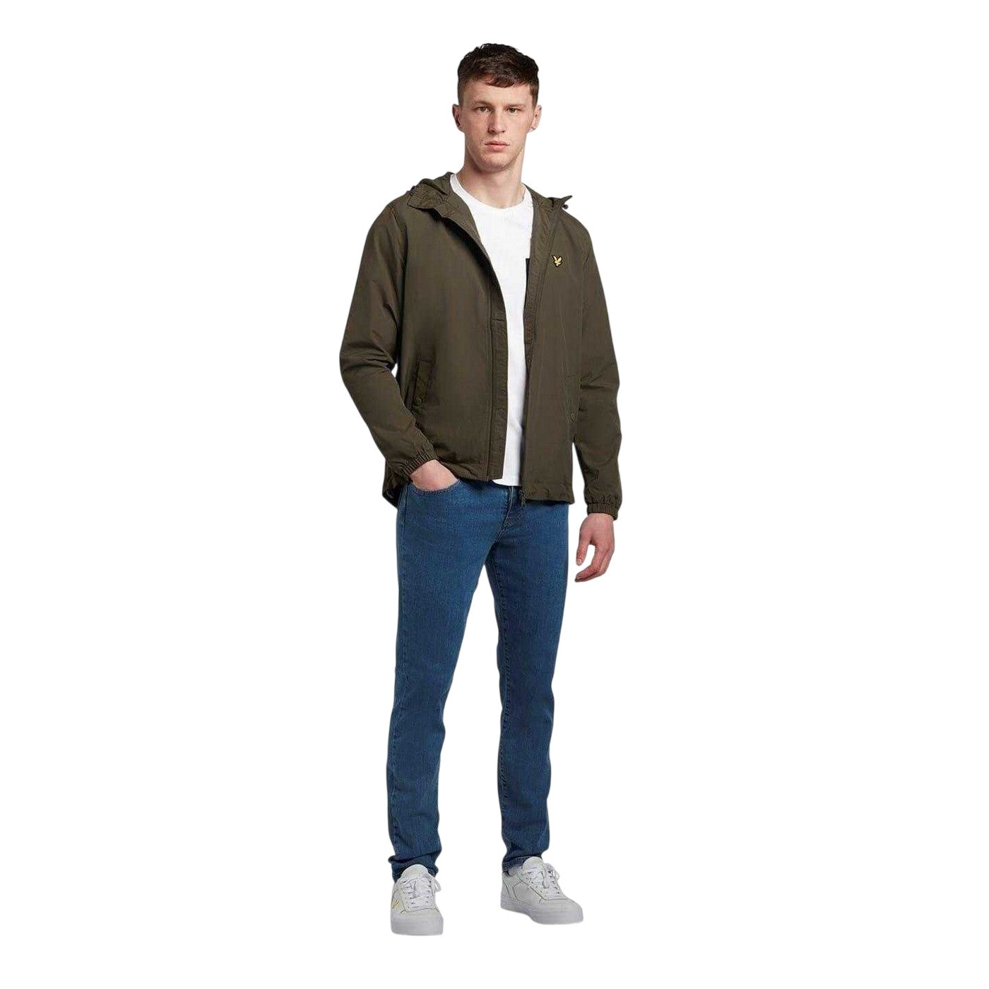 Olive - Pack Shot - Lyle & Scott Mens Full Zip Hooded Jacket