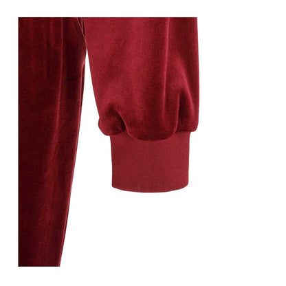 Burgundy - Lifestyle - Miso Womens-Ladies Velour Raglan Long-Sleeved Tracksuit Set