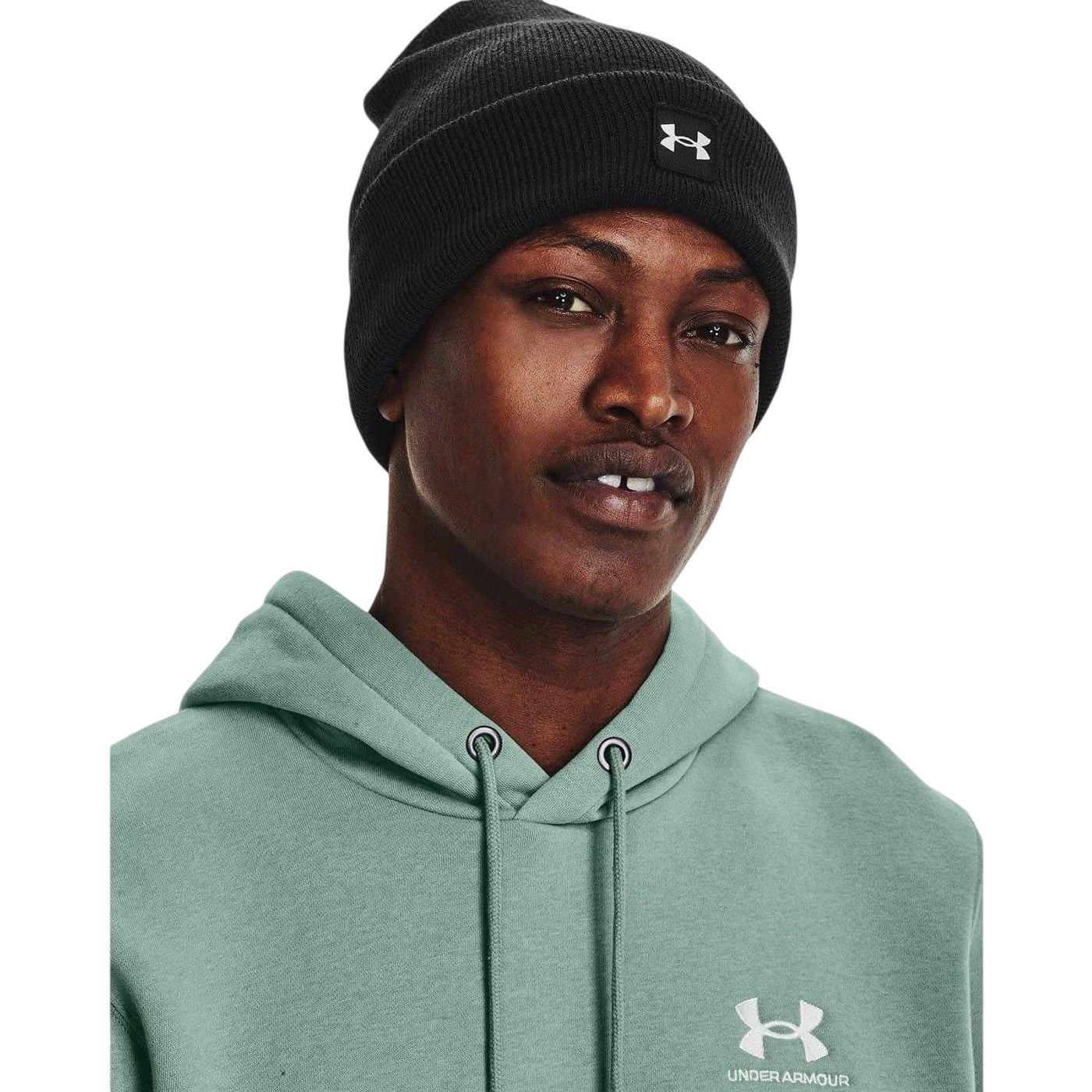 Black - Side - Under Armour Mens Halftime Logo Beanie