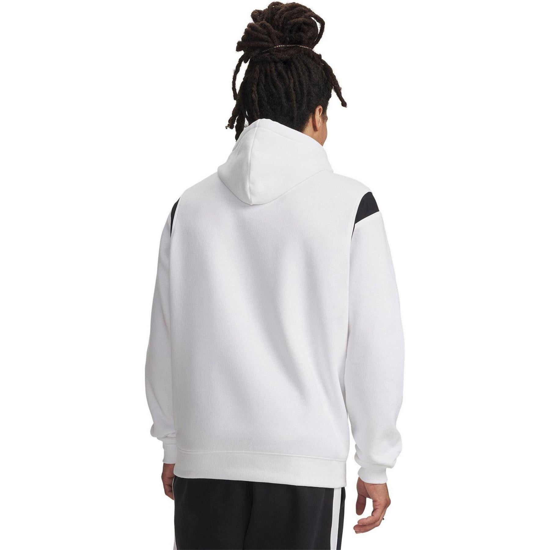 White-Black - Back - Under Armour Mens Rival Slim Hoodie
