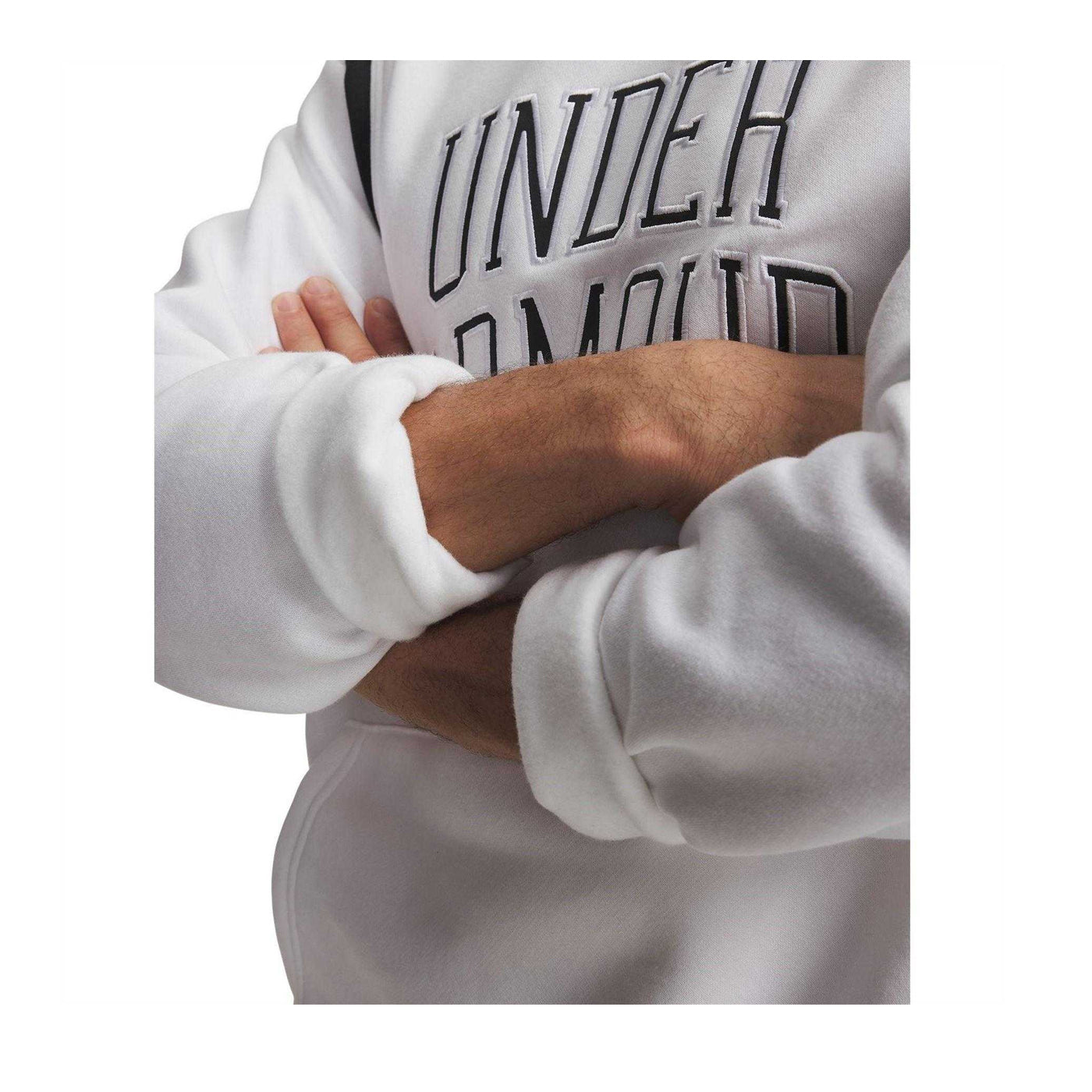 White-Black - Side - Under Armour Mens Rival Slim Hoodie