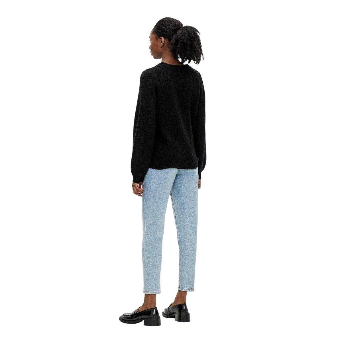 Black - Back - Object Womens-Ladies Pull Over Long-Sleeved Jumper
