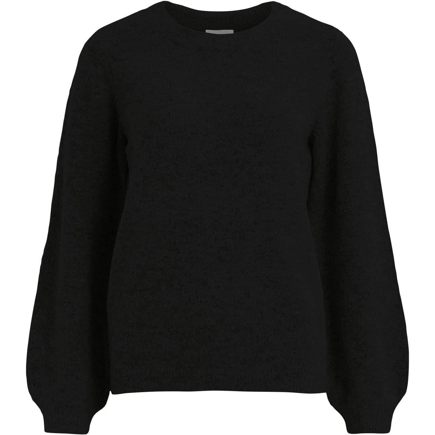 Black - Front - Object Womens-Ladies Pull Over Long-Sleeved Jumper