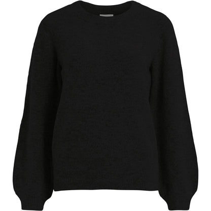 Black - Front - Object Womens-Ladies Pull Over Long-Sleeved Jumper
