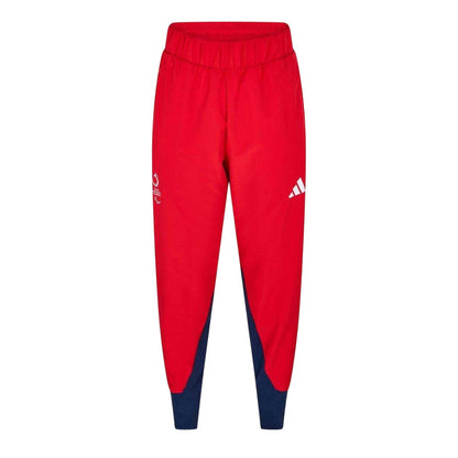 Red - Front - Adidas Mens Colour Block Regular Joggers