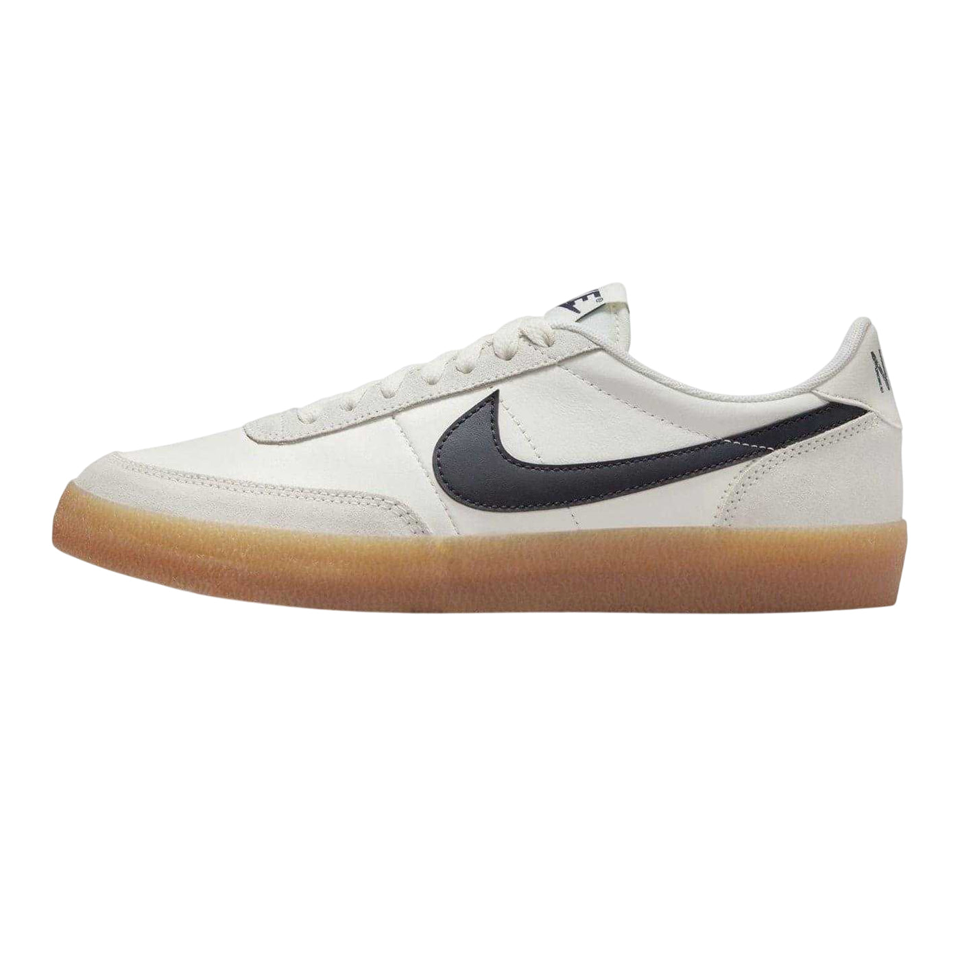 White-Grey-Gum - Side - Nike Womens-Ladies Leather Flat Trainers