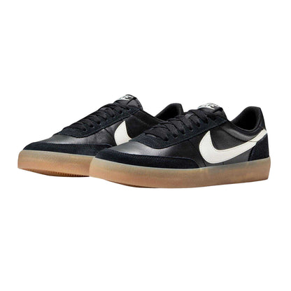 Black-Gum - Front - Nike Womens-Ladies Leather Flat Trainers