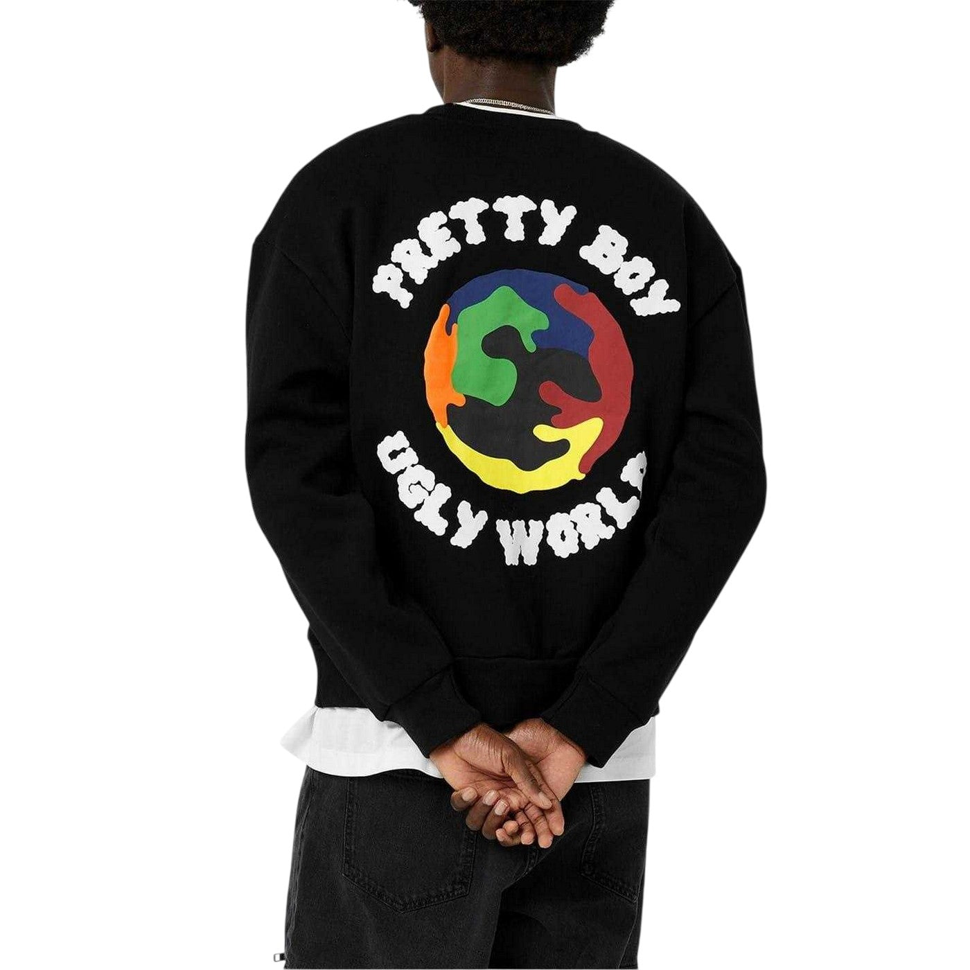 Black - Back - Pretty Boy Ugly World Mens Logo Sweatshirt