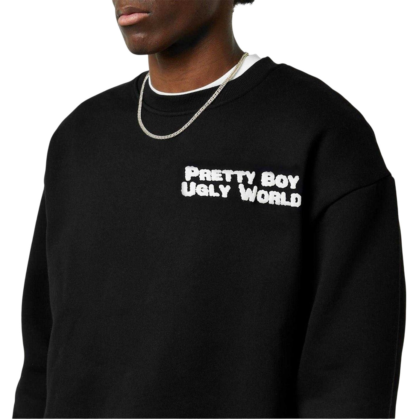 Black - Side - Pretty Boy Ugly World Mens Logo Sweatshirt