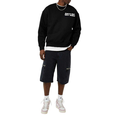 Black - Pack Shot - Pretty Boy Ugly World Mens Logo Sweatshirt