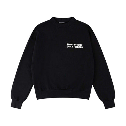 Black - Front - Pretty Boy Ugly World Mens Logo Sweatshirt