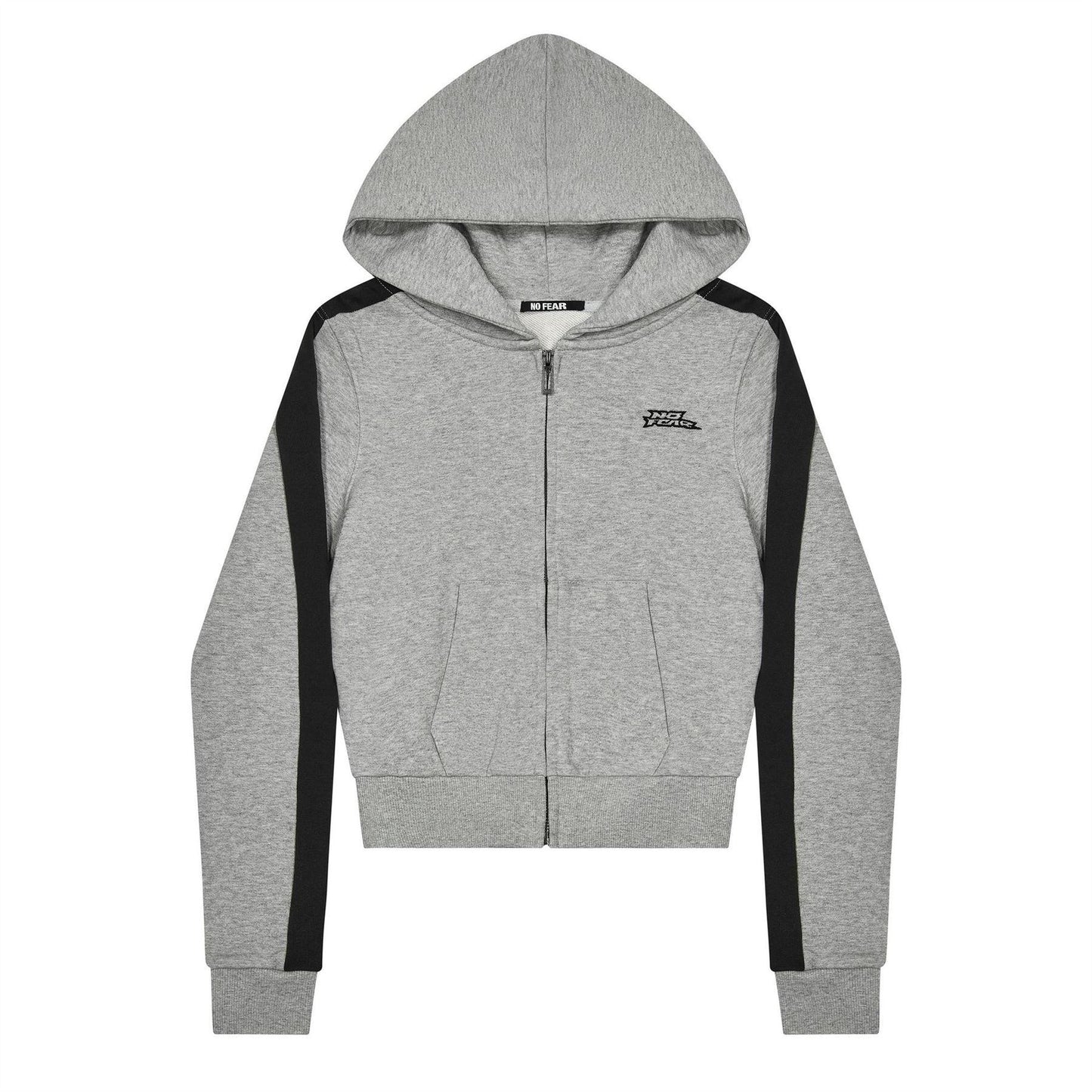 Grey - Front - Zip Womens-Ladies Full Zip Hoodie