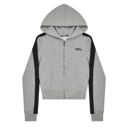 Grey - Front - Zip Womens-Ladies Full Zip Hoodie