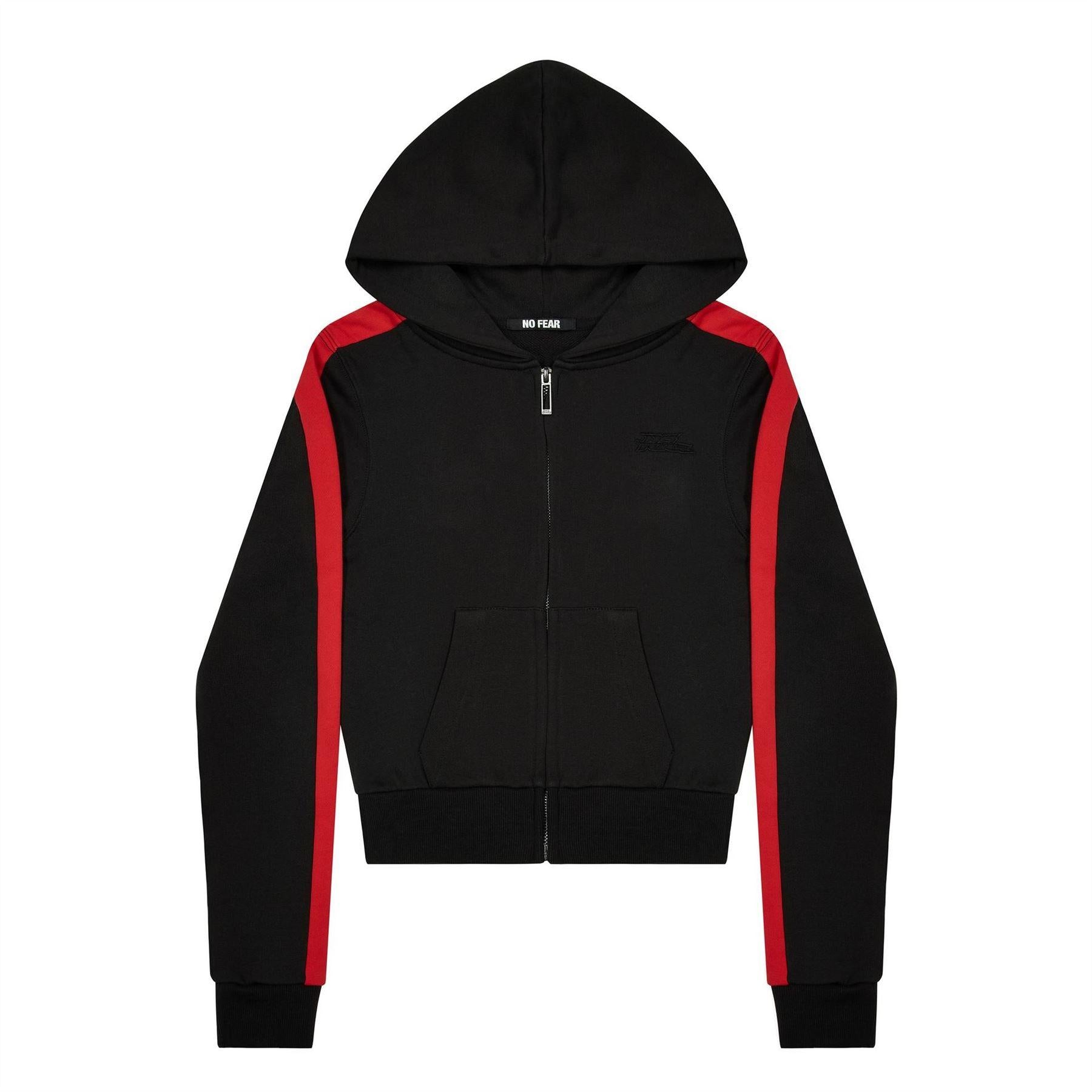 Black - Front - Zip Womens-Ladies Full Zip Hoodie