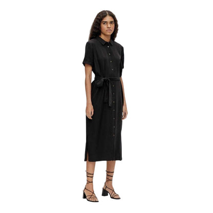 Black - Lifestyle - Object Womens-Ladies Isabella Lyocell Midi Shirt Dress