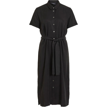 Black - Front - Object Womens-Ladies Isabella Lyocell Midi Shirt Dress