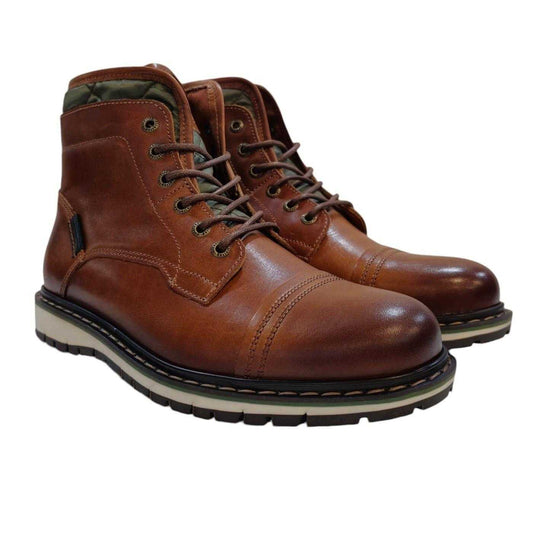 Tan - Front - Firetrap Boys Aubin Mess Quilted Leather Stitch Detail Ankle Boots