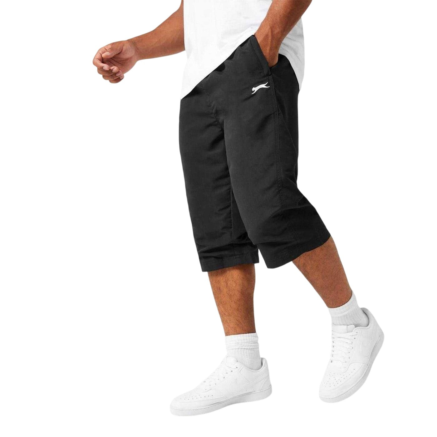 Black - Side - Slazenger Mens 3-4 Length Tracksuit Bottoms