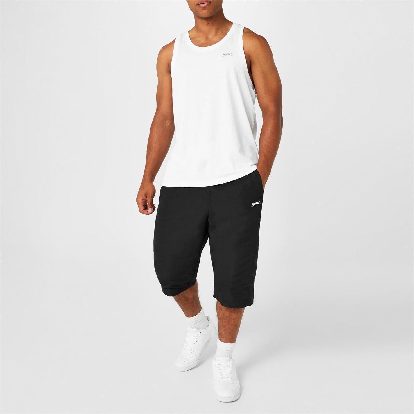 Black - Back - Slazenger Mens 3-4 Length Tracksuit Bottoms