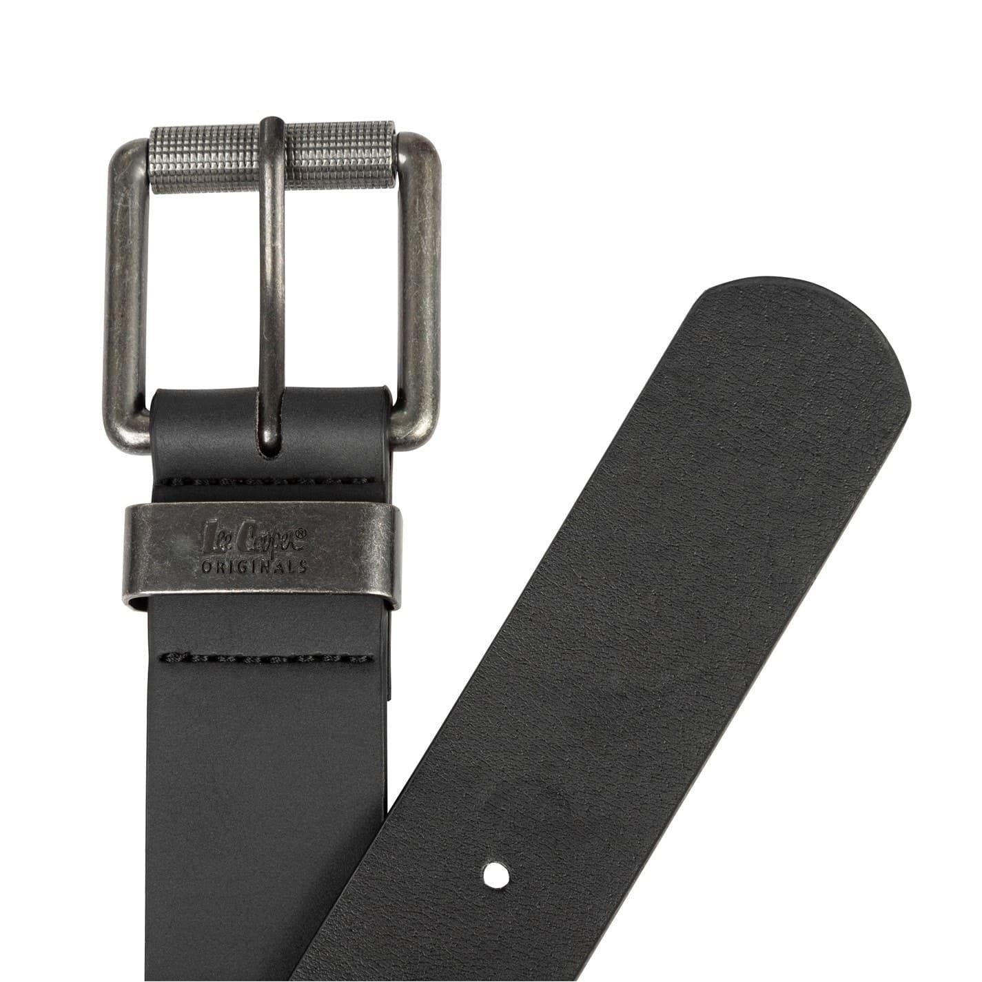 Black - Side - Lee Cooper Mens PU Belt