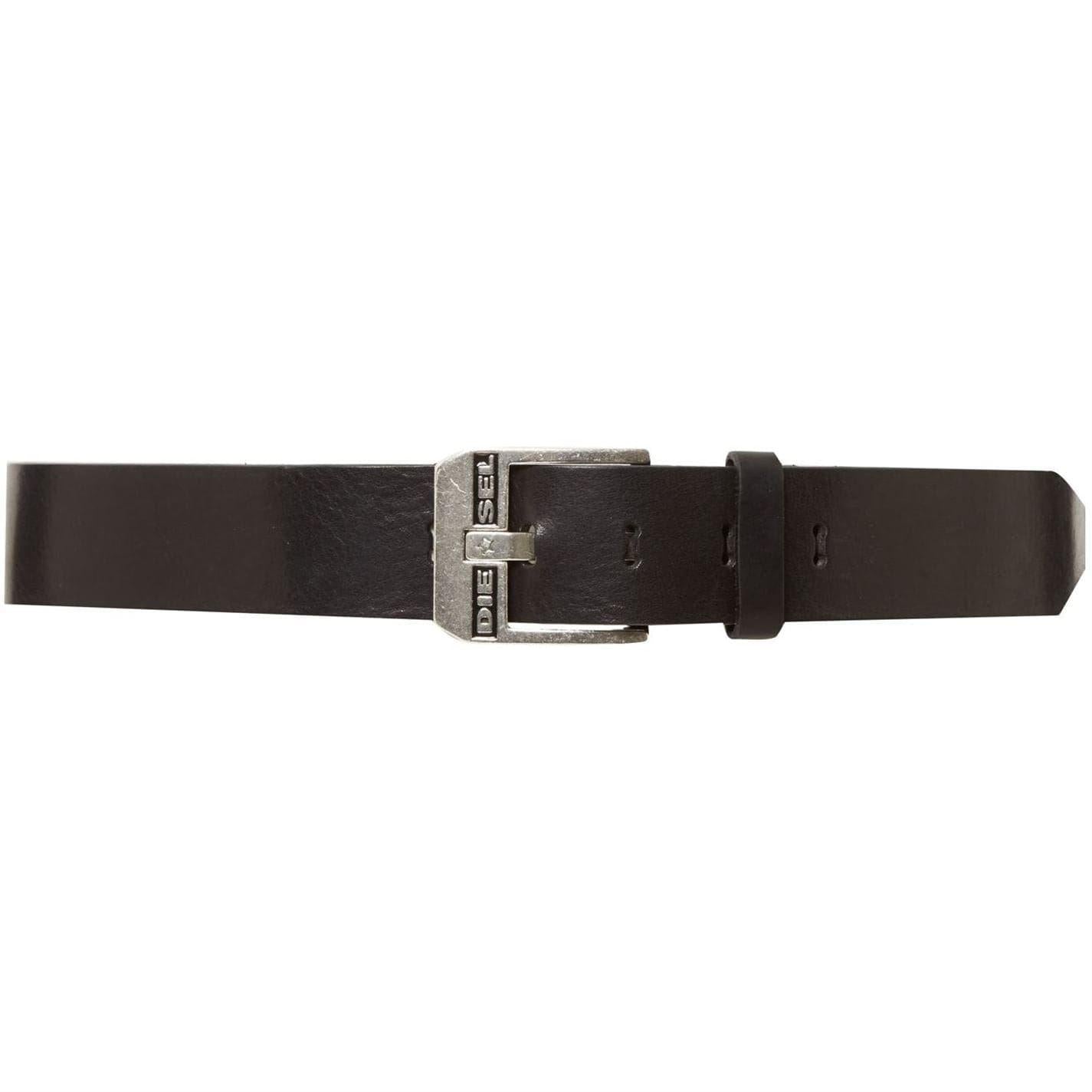Black - Back - Diesel Mens Bluestar Buffalo Leather Belt