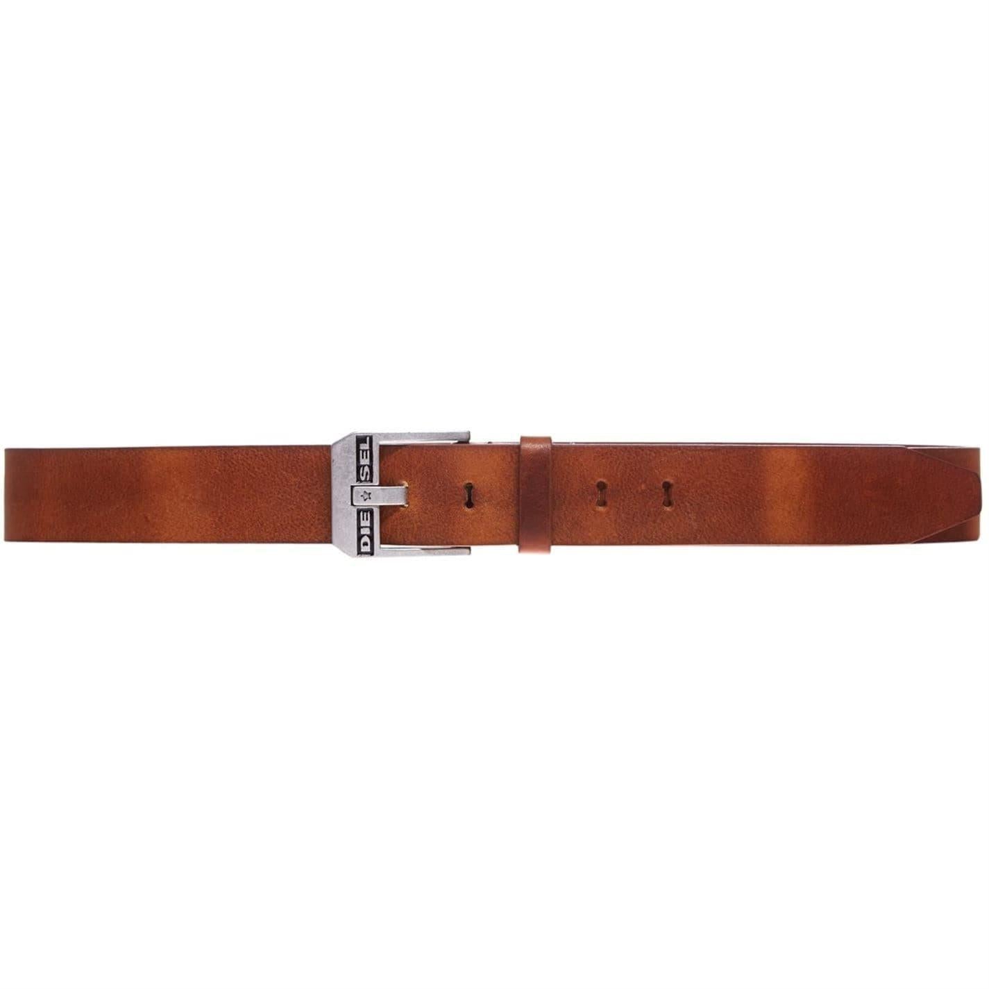 Brown - Back - Diesel Mens Bluestar Buffalo Leather Belt