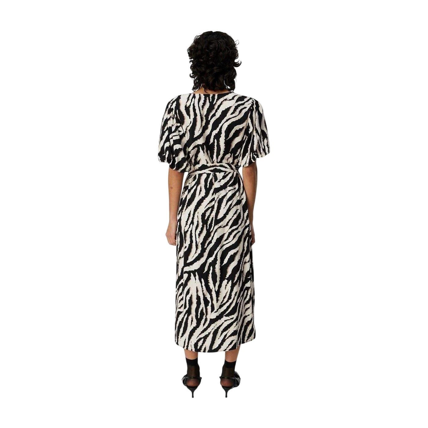 Fossil - Back - Object Womens-Ladies Jacira V Neck Puff Sleeve Midi Dress