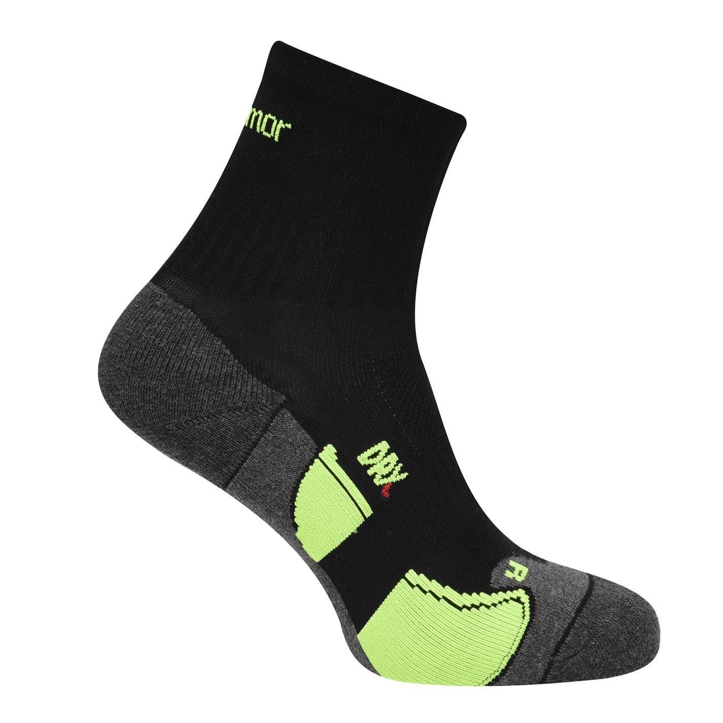 Black-Fluorescent Green - Back - Karrimor Mens Dri Skin Running Socks (Pack of 2)
