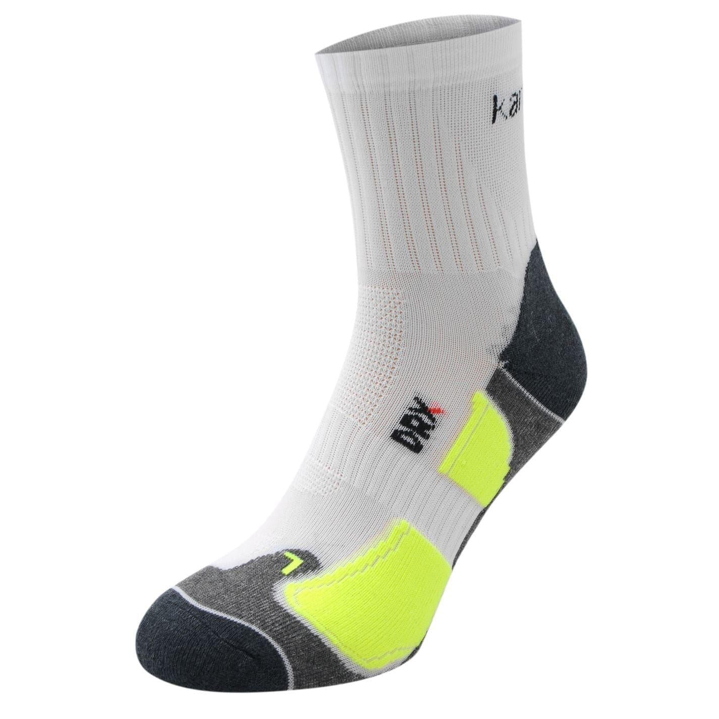 White-Fluorescent Yellow - Side - Karrimor Mens Dri Skin Running Socks (Pack of 2)
