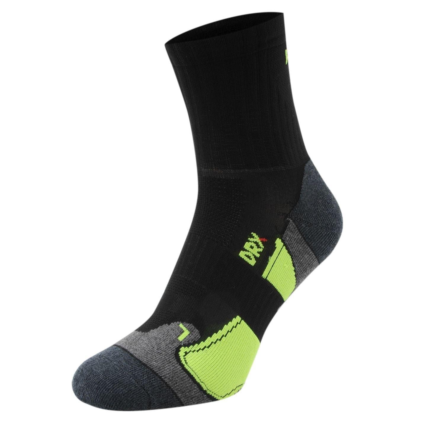 Black-Fluorescent Green - Side - Karrimor Mens Dri Skin Running Socks (Pack of 2)