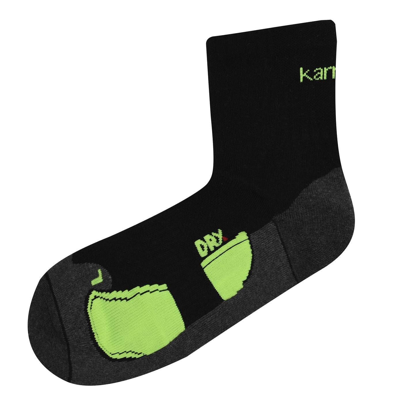 Black-Fluorescent Green - Lifestyle - Karrimor Mens Dri Skin Running Socks (Pack of 2)