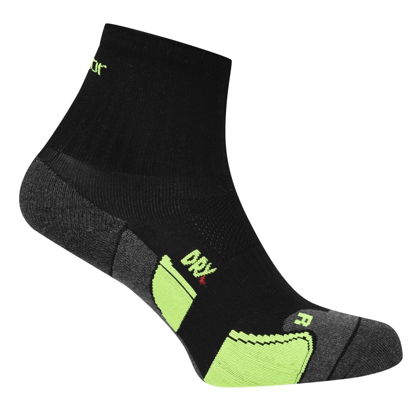 Black-Fluorescent Green - Pack Shot - Karrimor Mens Dri Skin Running Socks (Pack of 2)