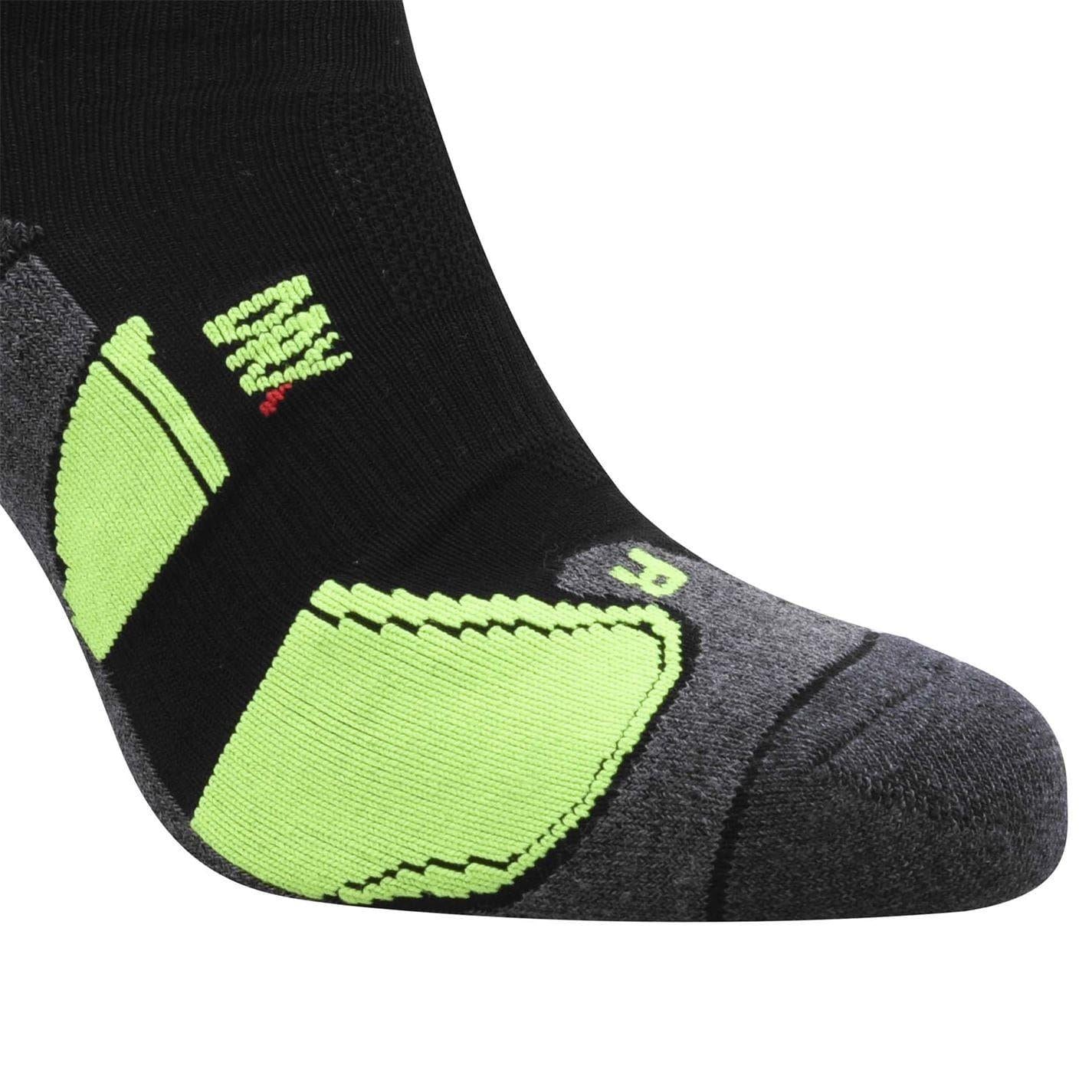 Black-Fluorescent Green - Close up - Karrimor Mens Dri Skin Running Socks (Pack of 2)
