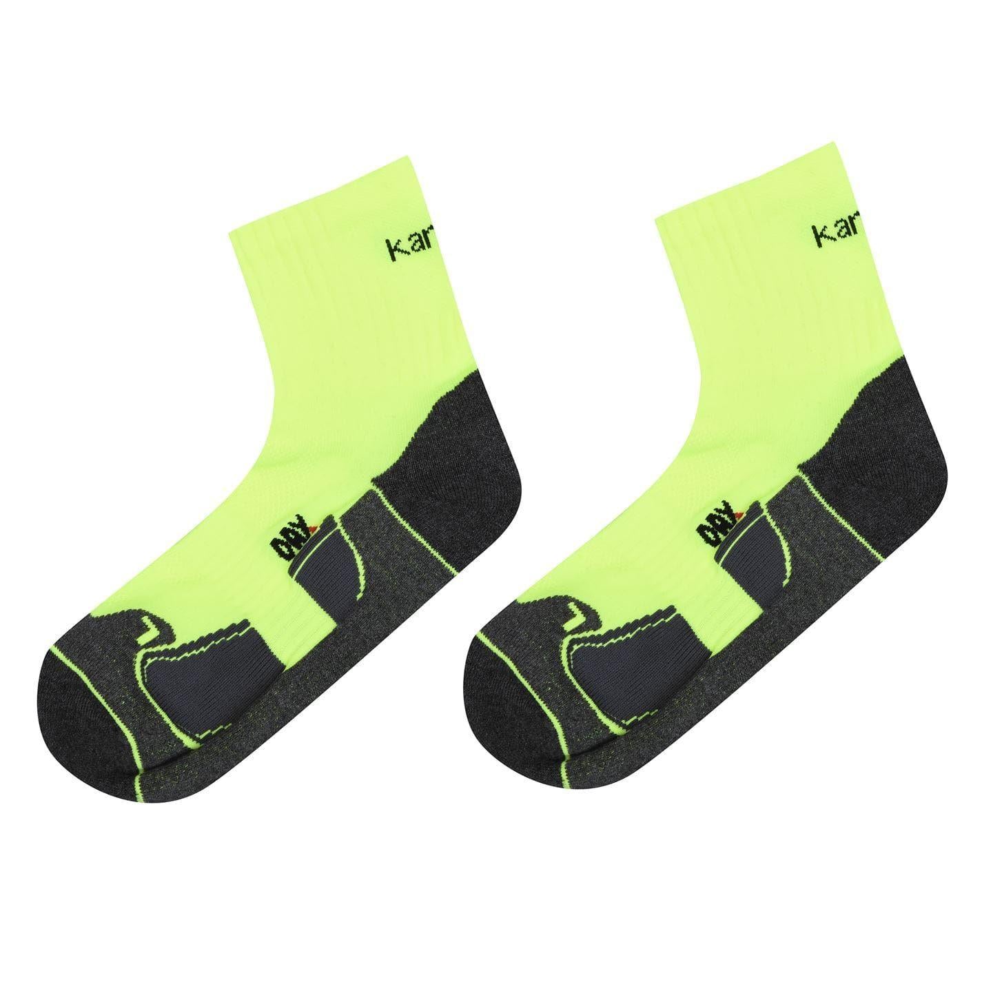 Fluorescent Yellow - Front - Karrimor Mens Dri Skin Running Socks (Pack of 2)