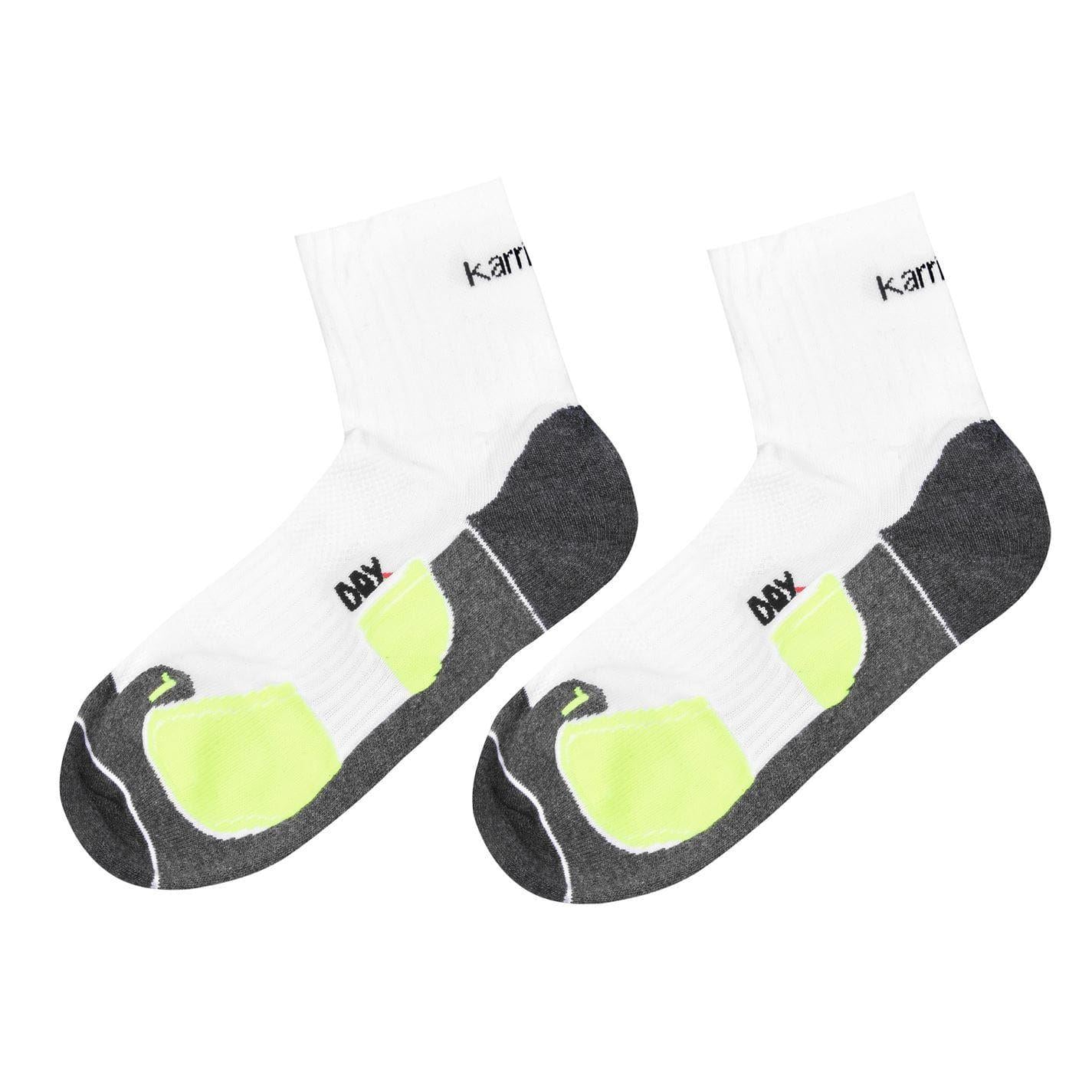 White-Fluorescent Yellow - Front - Karrimor Mens Dri Skin Running Socks (Pack of 2)