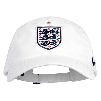 White-Obsidian Black - Front - Nike England FA Cotton Logo Baseball Cap