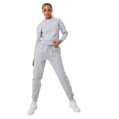 Grey Marl Marl - Lifestyle - USA Pro Womens-Ladies Cotton Blend Adjustable Waist Classic Joggers