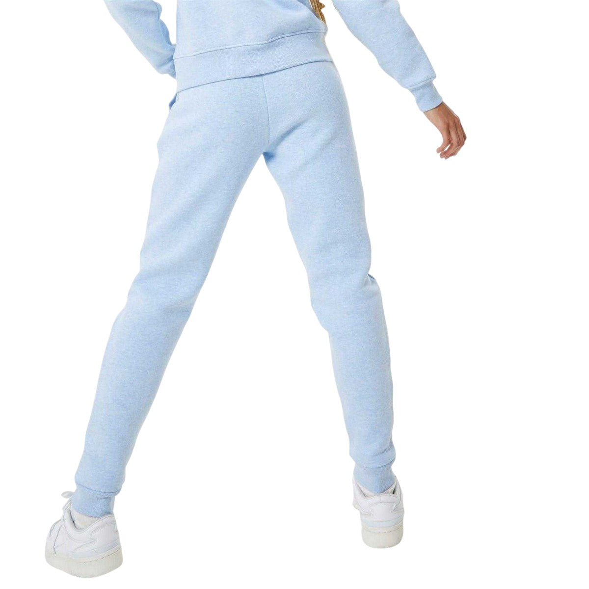 Blue Marl - Back - USA Womens-Ladies Cotton Blend Adjustable Waist Classic Joggers
