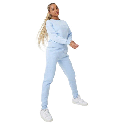 Blue Marl - Lifestyle - USA Womens-Ladies Cotton Blend Adjustable Waist Classic Joggers