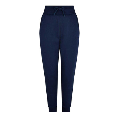 Navy - Front - USA Womens-Ladies Cotton Blend Adjustable Waist Classic Joggers