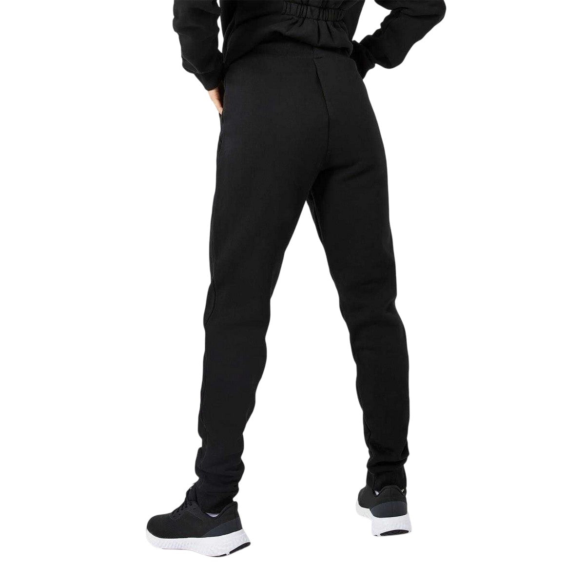 Black - Back - USA Womens-Ladies Cotton Blend Adjustable Waist Classic Joggers