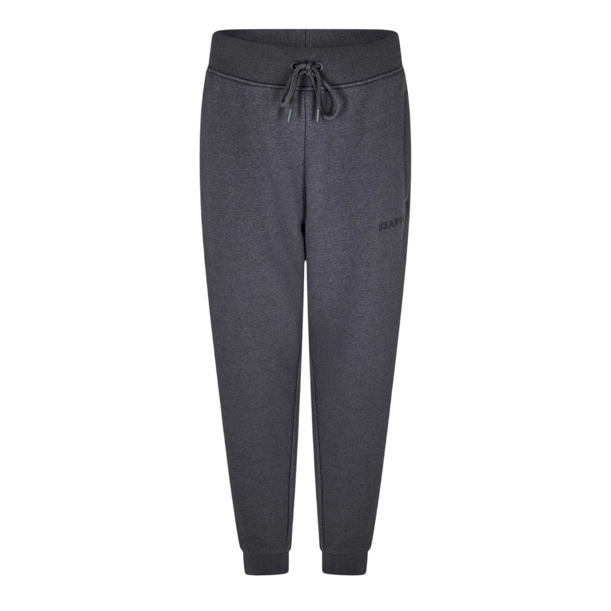 Charcoal - Front - USA Womens-Ladies Cotton Blend Adjustable Waist Classic Joggers