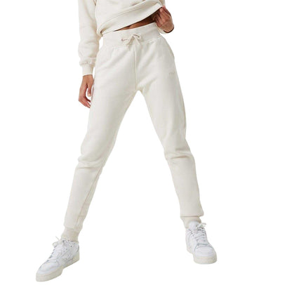 Cream - Front - USA Pro Womens-Ladies Cotton Blend Adjustable Waist Classic Joggers